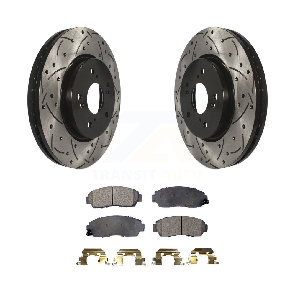Rotor de frein à fente percée avant et Kit de plaquettes en céramique pour Honda CR-V Acura RDX Accor