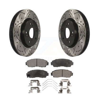 Rotor de frein à fente percée avant et Kit de plaquettes en céramique pour Honda CR-V Crosstour Accor