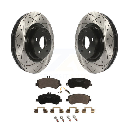 Rotor de frein à fente percée avant et Kit de plaquettes en céramique pour Mercedes-Benz GLK350 GLK25