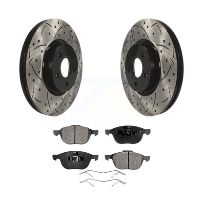Kit de plaquettes en céramique pour rotors de frein à disque, fente de perçage avant, pour Ford Transit Connect