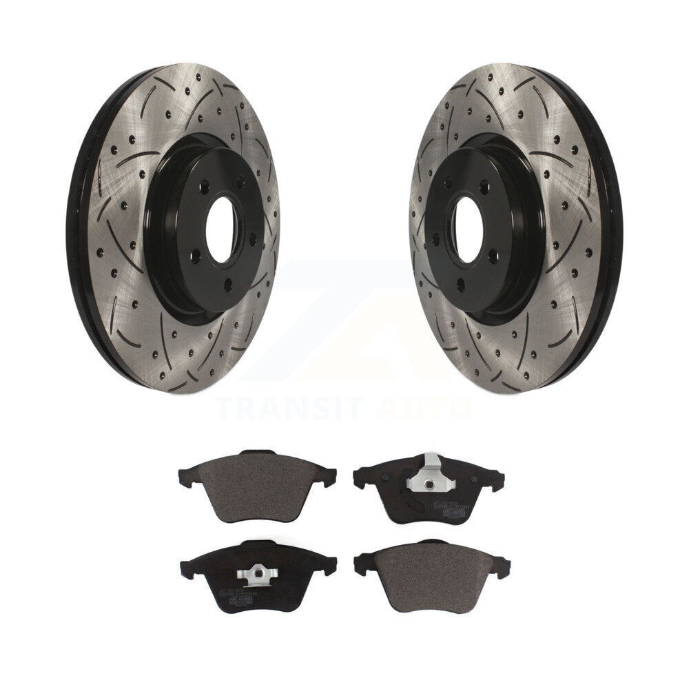 Kit de plaquettes en céramique pour Rotor de frein à disque, fente percée, revêtement avant, pour Volvo S40 V50 C7