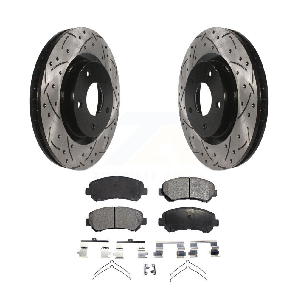 Kit de plaquettes en céramique pour Rotor de frein à disque, fente de perçage à revêtement avant, pour Nissan Rogue Selec