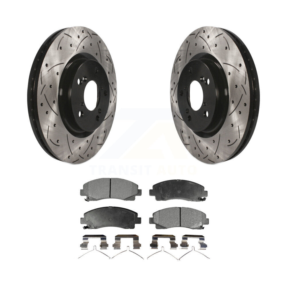 Kit de plaquettes en céramique pour rotors de frein à disque avec fente de perçage avant pour Acura T 2009-2014