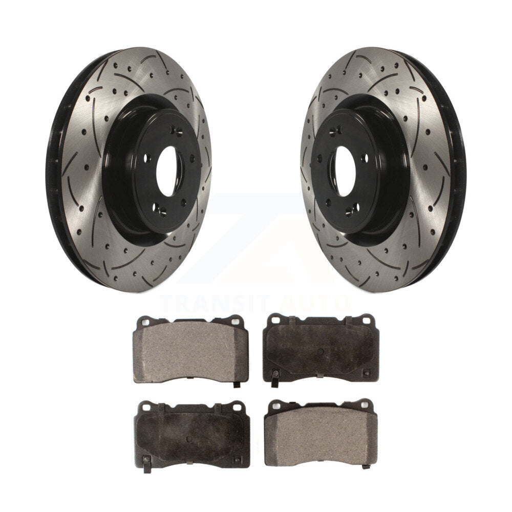 Kit de plaquettes en céramique pour Rotor de frein à disque, fente de perçage pour manteau avant, pour Hyundai Genesis Coup