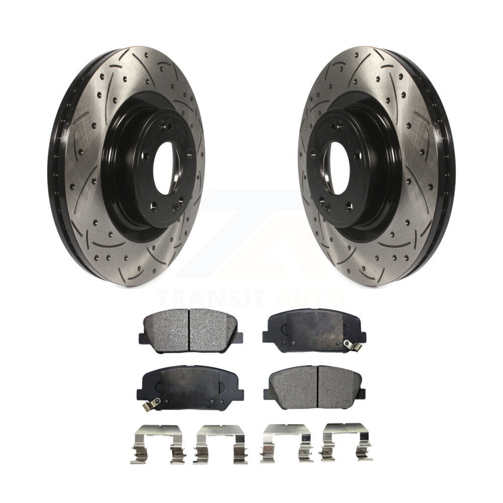 Kit de plaquettes en céramique pour Rotor de frein à disque, fente de perçage pour manteau avant, pour Hyundai Genesis Coup