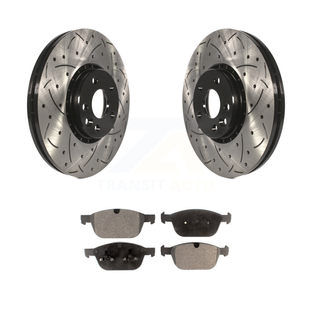 Kit de plaquettes en céramique pour rotors de frein à disque, fente de perçage pour manteau avant, pour Volvo XC6 2010 – 2015