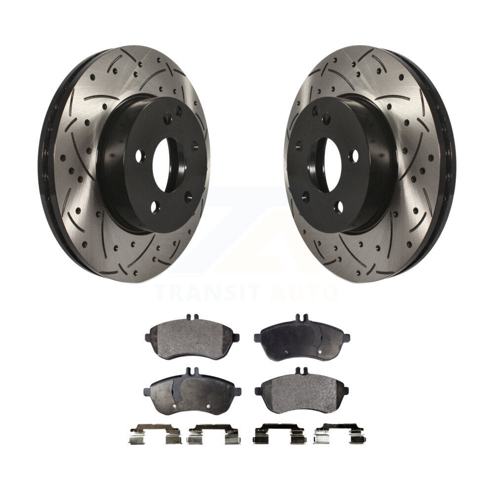 Kit de plaquettes de frein en céramique, Rotors de frein à fente avant percés pour Mercedes-Benz C300 C250 C23