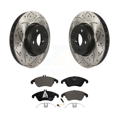 Kit de plaquettes de frein en céramique, Rotors de frein à fente avant percés pour Mercedes-Benz C300 E350 C35