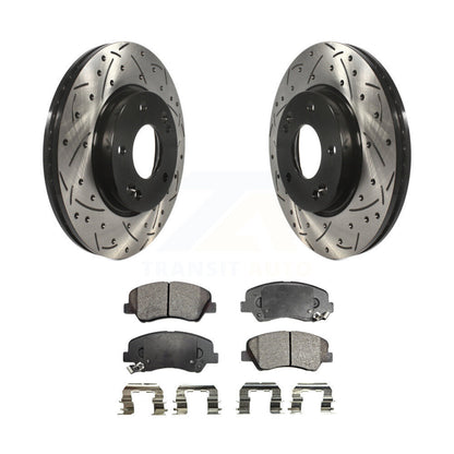 Kit de plaquettes de frein en céramique, Rotors de frein à fente avant percés pour Hyundai Elantra GT Kia Fort