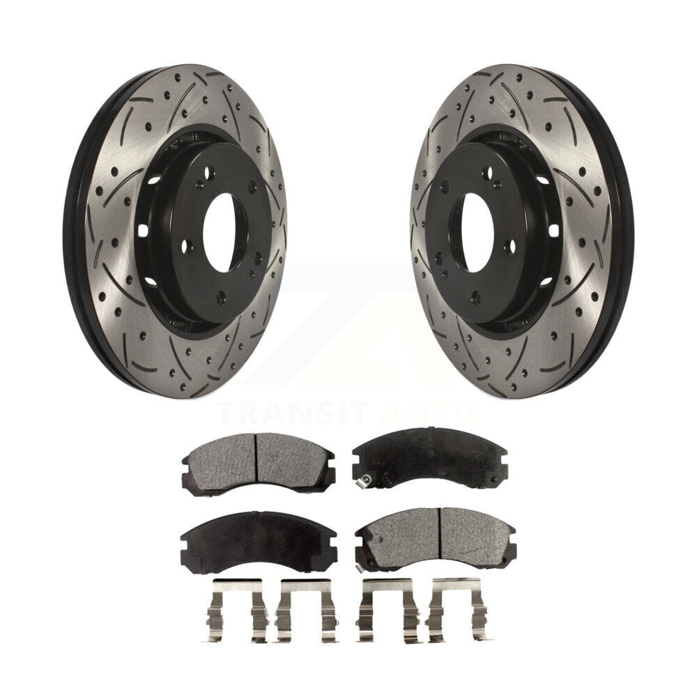 Kit de plaquettes en céramique pour Rotor de frein à disque, fente percée avec revêtement avant, pour Mitsubishi Lance