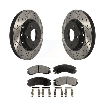 Kit de plaquettes en céramique pour Rotor de frein à disque, fente percée avec revêtement avant, pour Mitsubishi Lance
