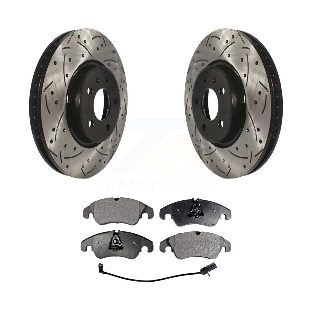 Kit de plaquettes de frein en céramique, Rotor de frein à fente avant percé, pour Audi A4 Quattro Q5 A5 allroa