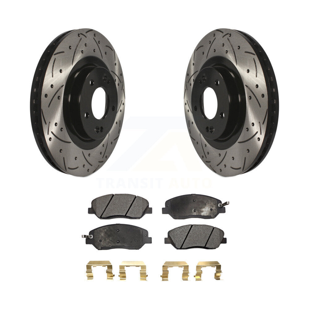 Kit de plaquettes en céramique pour Rotor de frein à disque, fente avant percée, pour Hyundai Santa Fe XL 3.3