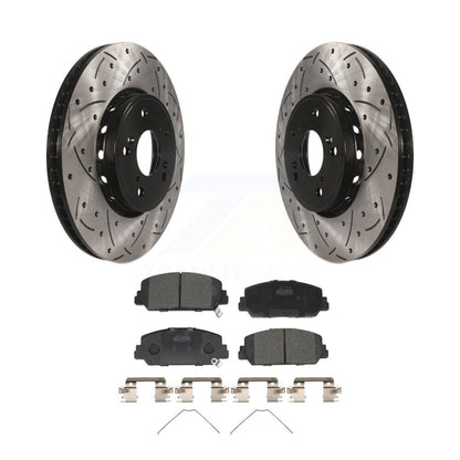 Kit de plaquettes en céramique de rotors de frein à disque fendus percés à revêtement avant pour Acura RDX IL