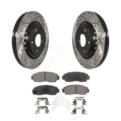 Rotor de frein à disque à fente avant percée et Kit de plaquettes en céramique pour Honda Odyssey Passpor