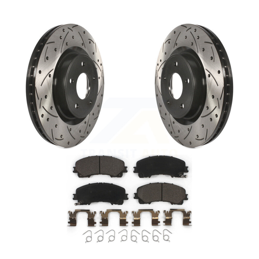 Kit de plaquettes en céramique pour Rotor de frein à disque, fente de perçage pour manteau avant, pour INFINITI Q50 QX50 Q6