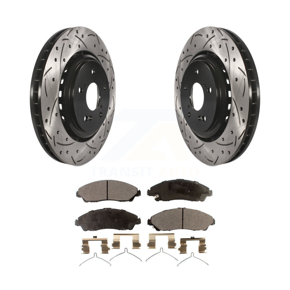 Kit de plaquettes en céramique pour Rotor de frein à disque, fente de perçage à revêtement avant, pour Acura MD 2014 – 2016