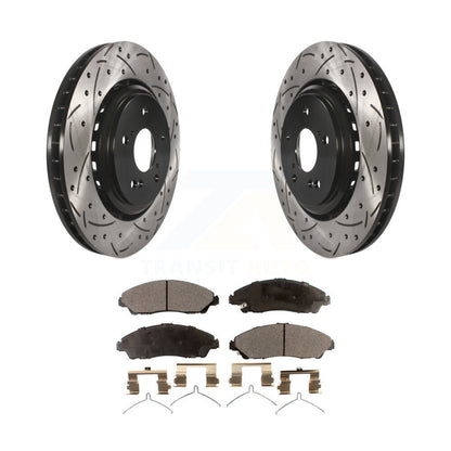 Kit de plaquettes en céramique pour Rotor de frein à disque, fente de perçage à revêtement avant, pour Acura MD 2014 – 2016
