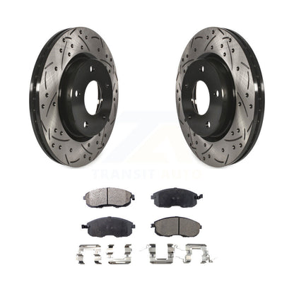 Kit de protection en céramique de rotors de frein à disque fendus percés avant enduits pour Nissan Sentr