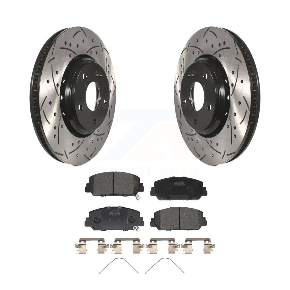 Kit de plaquettes de frein en céramique, Rotors de frein à fente avant percés pour Honda Civic Accord Acura IL