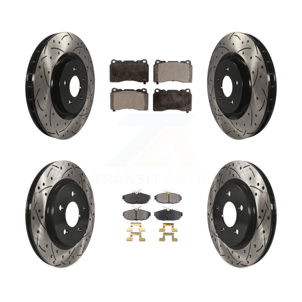 Kit de plaquettes en céramique pour Rotor de frein à disque, fente avant et arrière, pour Ford Mustang