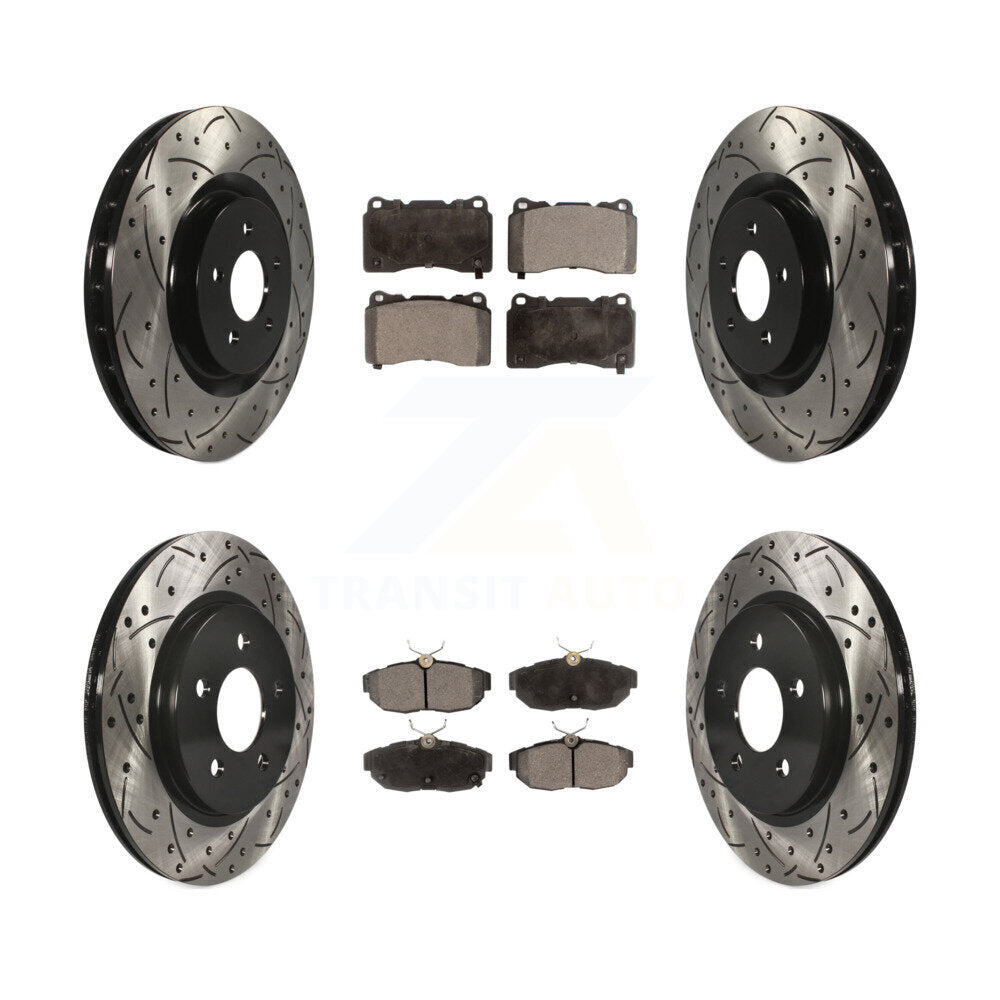 Kit de plaquettes en céramique pour Rotor de frein à disque, fente avant et arrière, pour Ford Mustang
