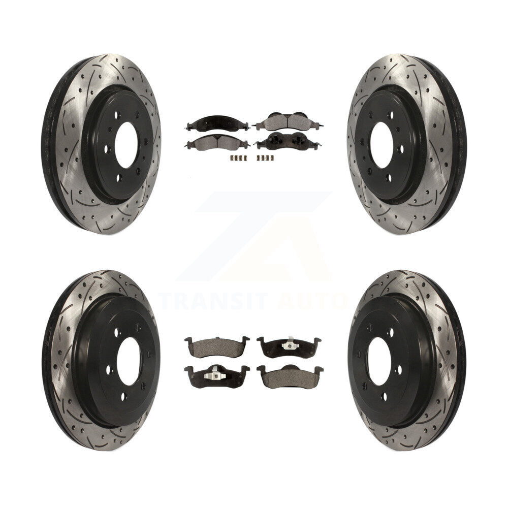 Kit de plaquettes en céramique pour rotors de frein à fente avant et arrière, pour Ford Expedition Lincol