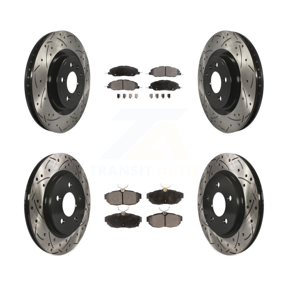 Kit de plaquettes en céramique pour Rotor de frein à disque, fente avant et arrière, pour Ford Mustang