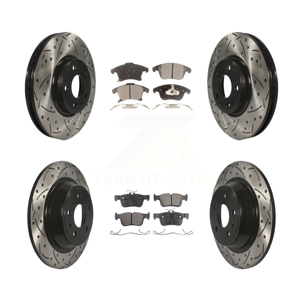 Kit de plaquettes de frein en céramique, Rotors de frein à fente avant et arrière, pour Ford Fusion Lincoln MK