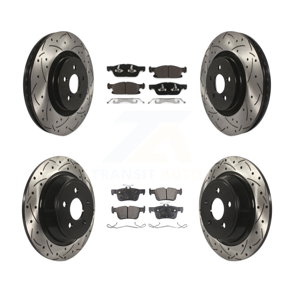 Kit de plaquettes en céramique pour Rotor de frein, fente de perçage avant et arrière, pour Ford Edge Lincoln Nautilu