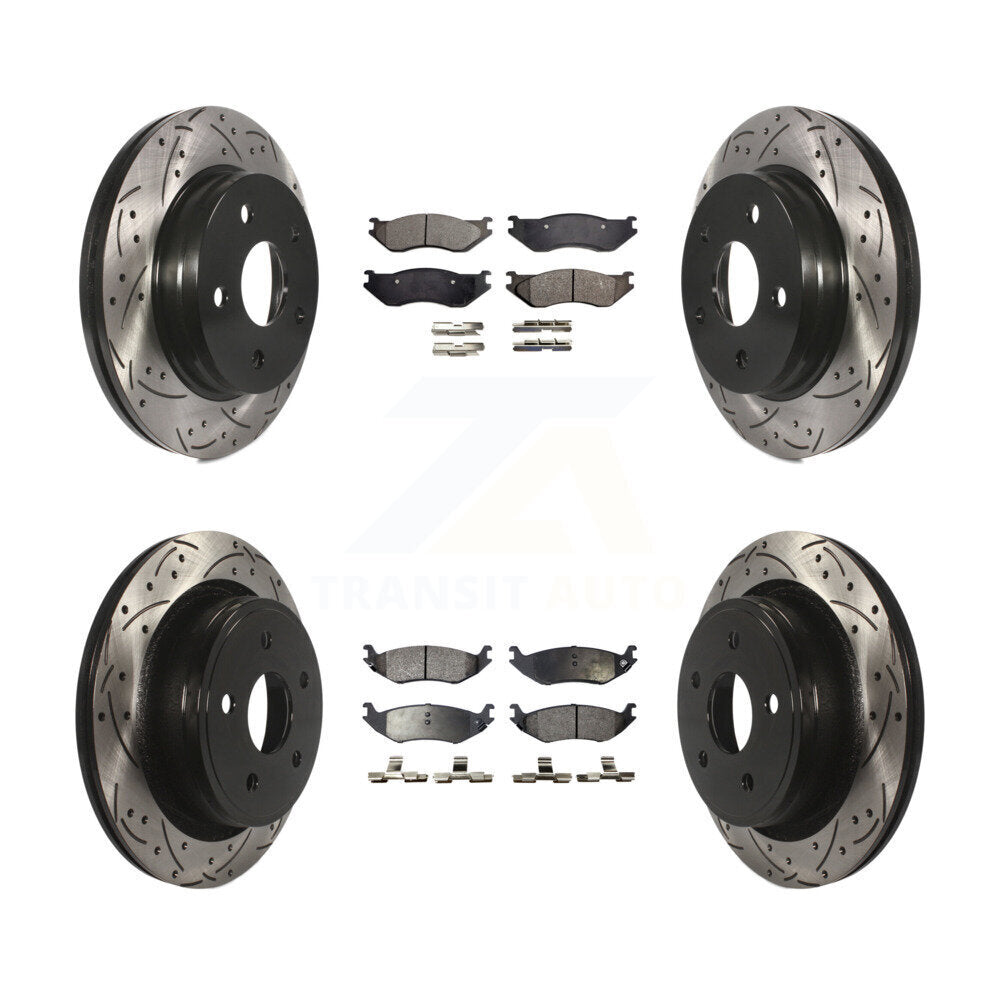 Kit de plaquettes en céramique pour Rotor de frein à disque, fente de perçage avant et arrière, pour Dodge Ram 150