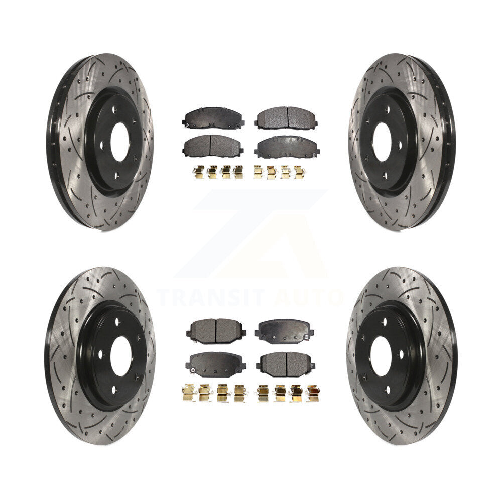 Kit de plaquettes en céramique pour Rotor de frein, fente de perçage avant et arrière, pour Dodge Grand Caravan Town