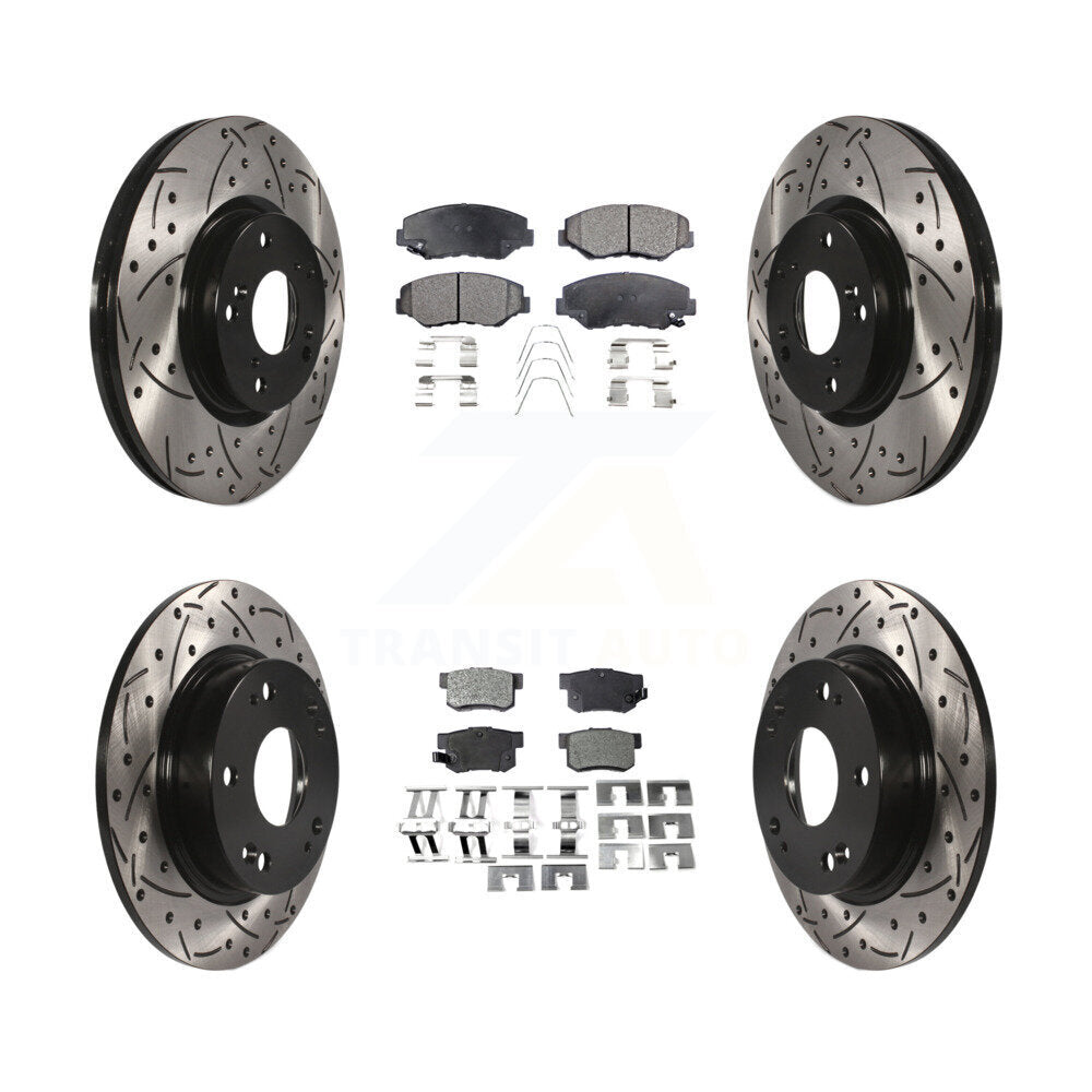 Kit de plaquettes en céramique pour Rotor de frein à disque, fente de perçage avant et arrière, pour Honda Civic Acura IL