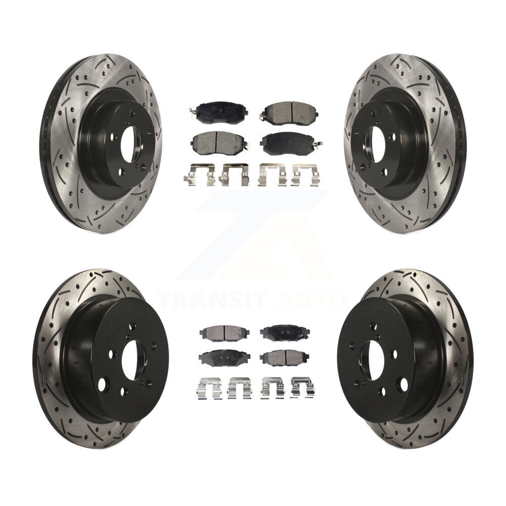 Rotors de frein à disque à fente avant et arrière, Kit de plaquettes en céramique pour Subaru Forester X