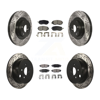 Rotors de frein à disque à fente avant et arrière, Kit de plaquettes en céramique pour Subaru Forester X