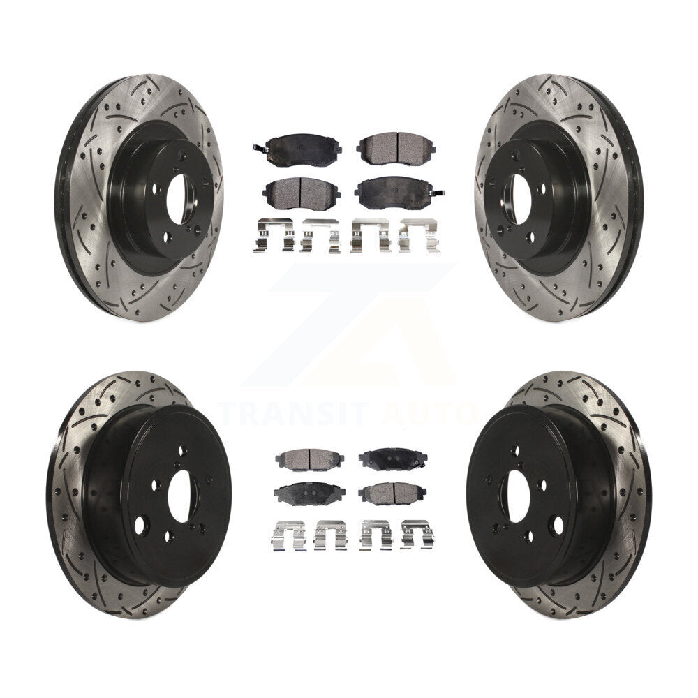 Kit de plaquettes de frein en céramique, Rotors de frein à fente avant et arrière percés pour Subaru Outback Foreste