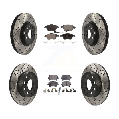 Kit de plaquettes de frein en céramique, fente de perçage avant et arrière, Rotors, pour Volkswagen Rabbit Audi A