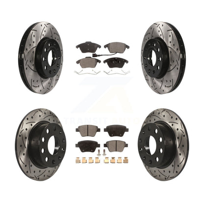 Kit de plaquettes en céramique pour Rotor de frein, fente de perçage avant et arrière, pour Volkswagen Jetta 1,8 l/1,4