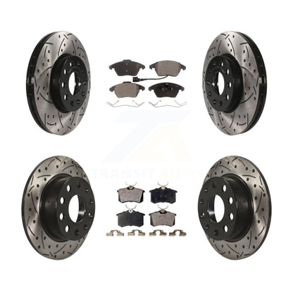 Kit de plaquettes de frein en céramique, Rotors de frein à fente avant et arrière percés pour Volkswagen Jetta Beetl
