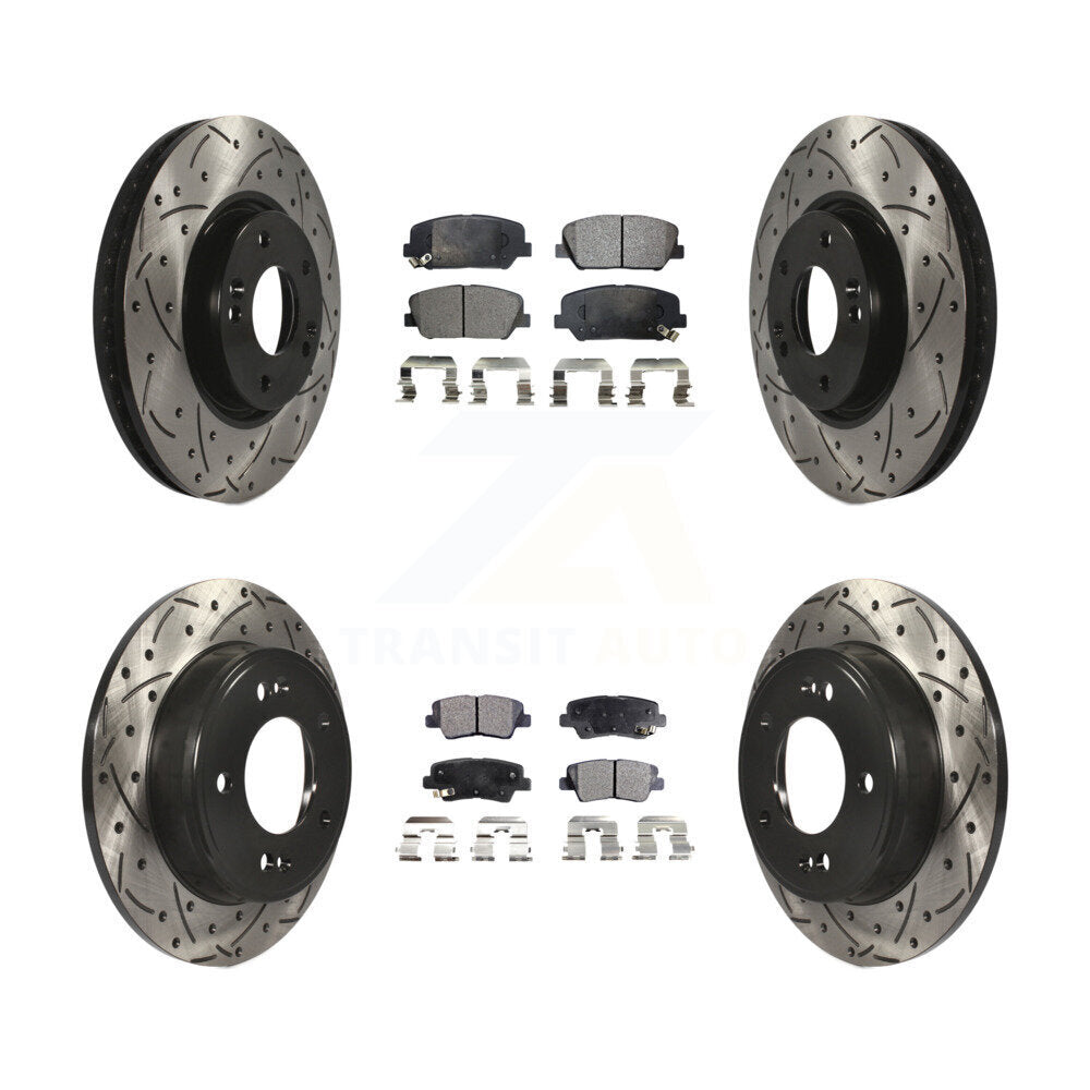 Kit de plaquettes en céramique pour Rotor de frein à disque, fente de perçage pour manteau avant et arrière, pour Hyundai Veloste