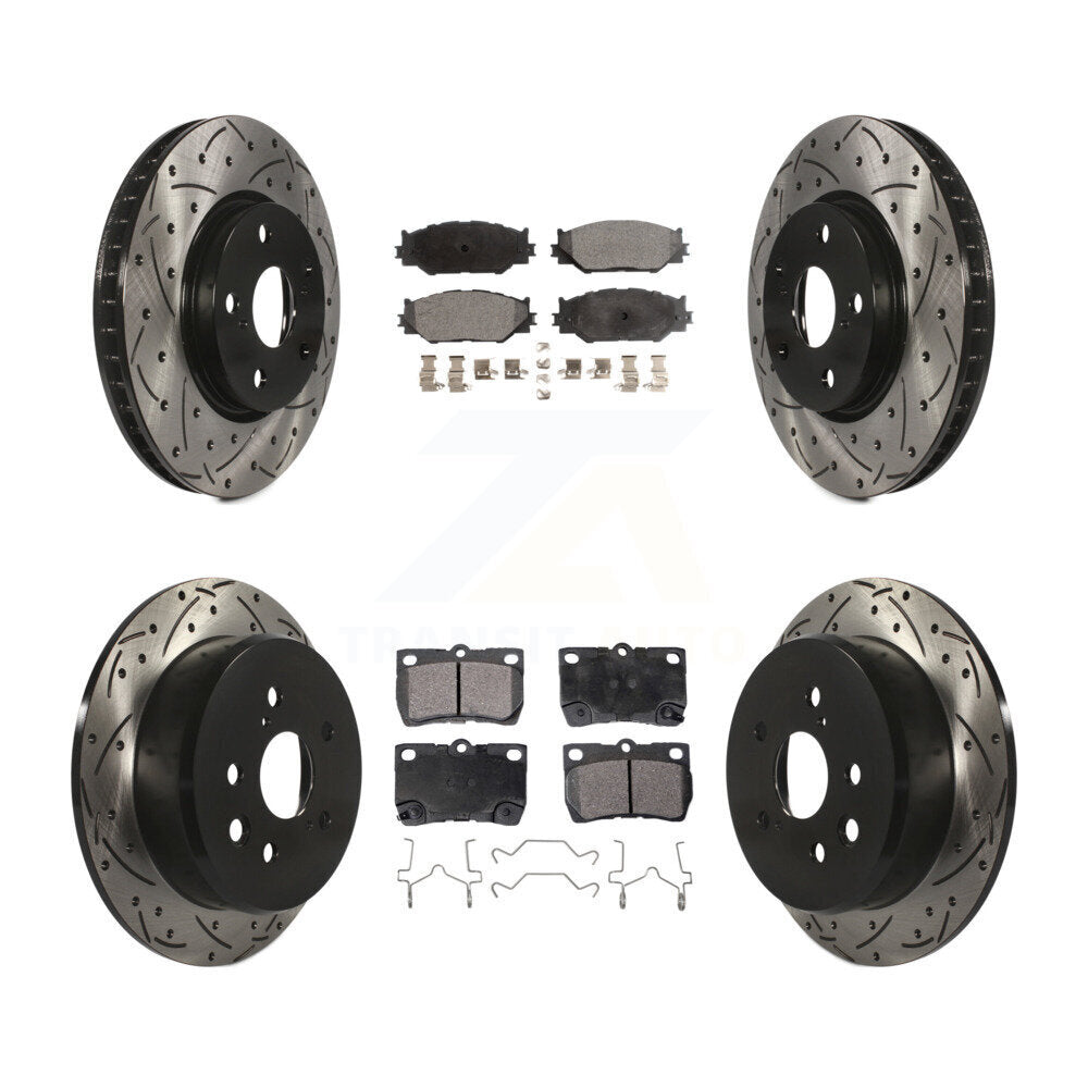 Kit de plaquettes en céramique pour rotors de frein à disque à fente percée avant et arrière pour Lexus IS25