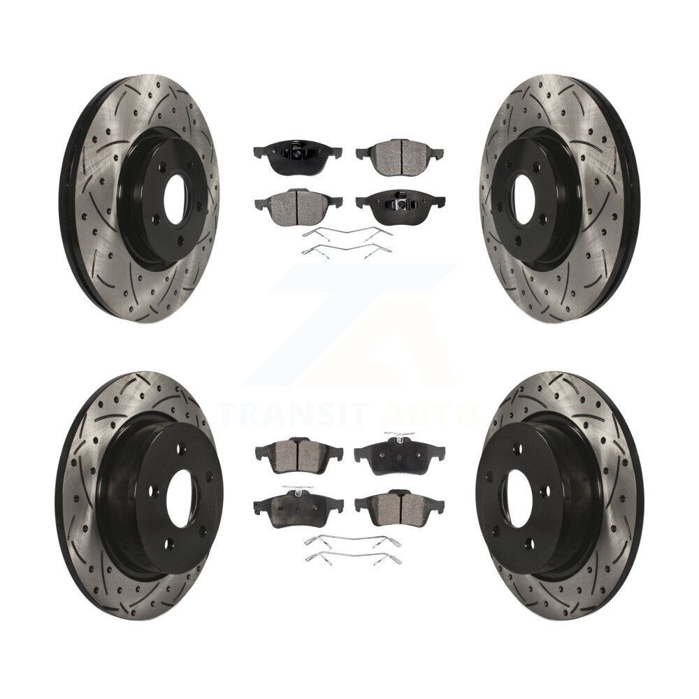Kit de plaquettes en céramique pour Rotors de frein à disque, fente de perçage avant et arrière, pour Ford Transit Connect
