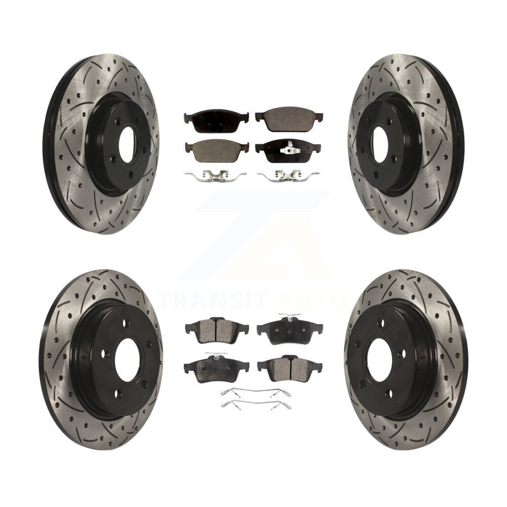 Kit de plaquettes en céramique pour rotors de frein à fente avant et arrière, pour Ford Focus S 2013 – 2018
