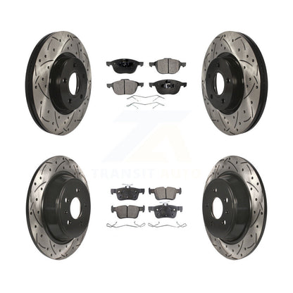 Kit de plaquettes en céramique pour rotors de frein à disque à fente percée avant et arrière pour Ford Escap