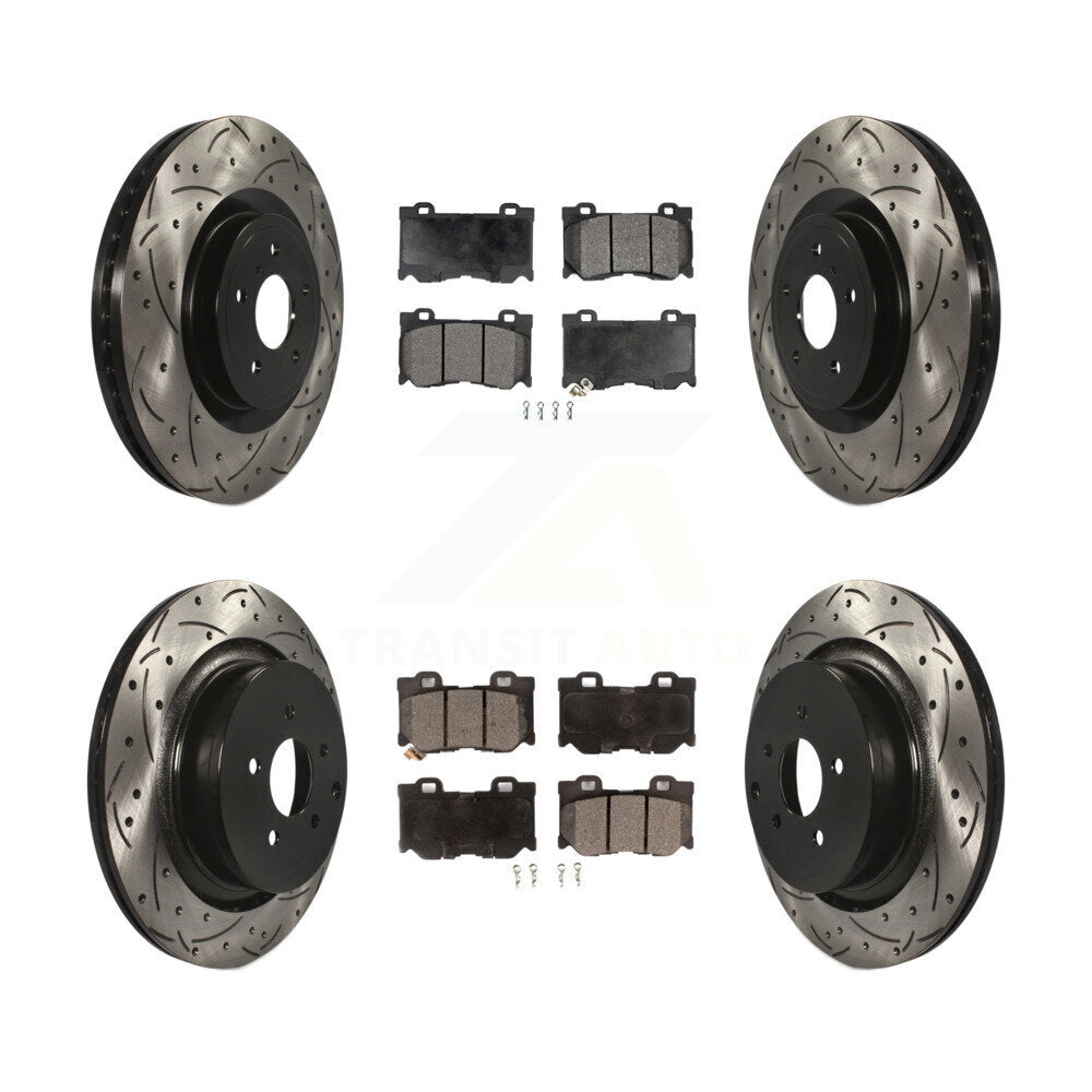 Kit de plaquettes en céramique pour rotors de frein à disque, fente de perçage avant et arrière, pour INFINITI FX5