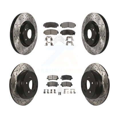 Kit de plaquettes de frein en céramique, rotors de frein à fente avant et arrière percés pour Honda Odysse 2011 – 2014