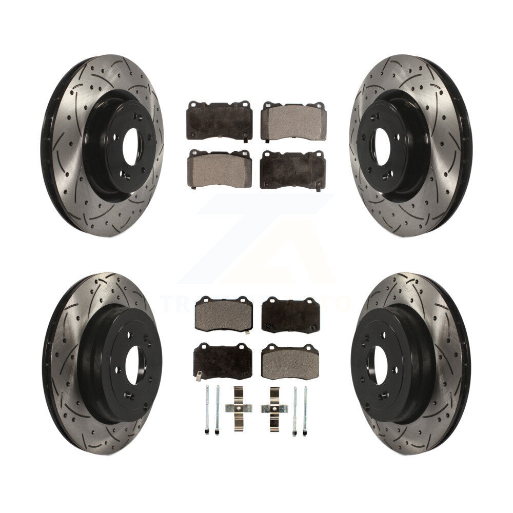 Kit de plaquettes en céramique pour Rotor de frein à disque, fente de perçage avant et arrière, pour Hyundai Genesis Coup