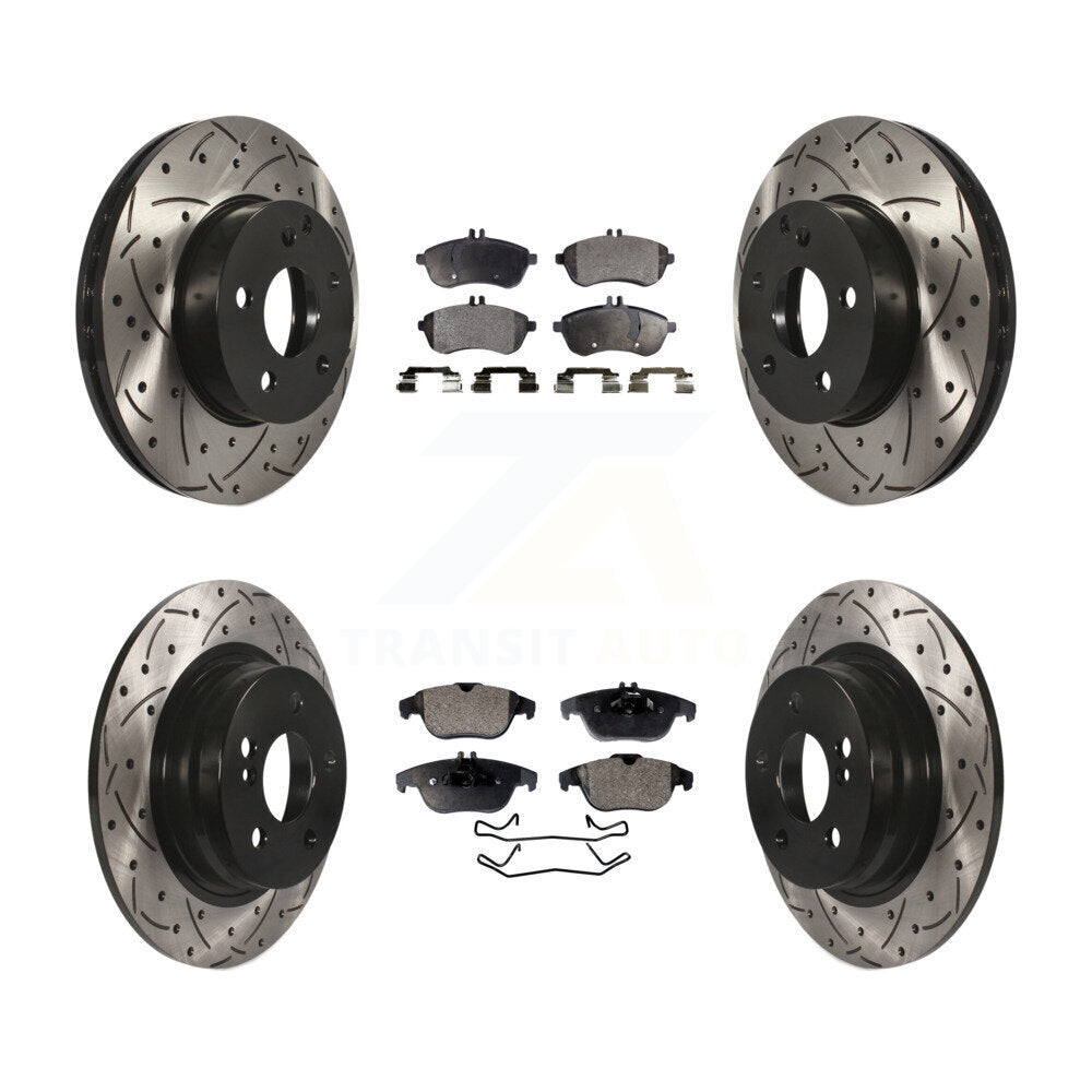 Kit de plaquettes de frein en céramique, Rotors de frein à fente avant et arrière, pour Mercedes-Benz C250 C23