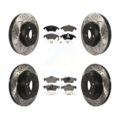 Kit de plaquettes de frein en céramique, Rotors de frein à fente avant et arrière percés pour Mercedes-Benz E350 E40