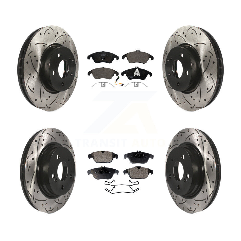 Kit de plaquettes de frein en céramique, Rotors de frein à fente avant et arrière, pour Mercedes-Benz C300 C35
